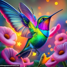 Imágenes de colibríes hermosos coloridos 3d